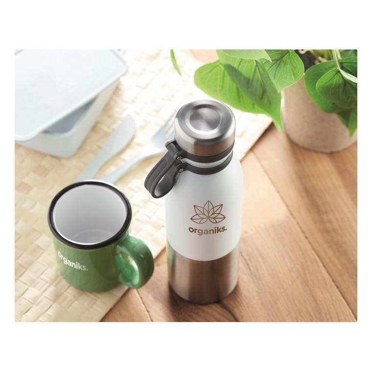 Sticlă perete dublu de 600 ml ICELAND Alb