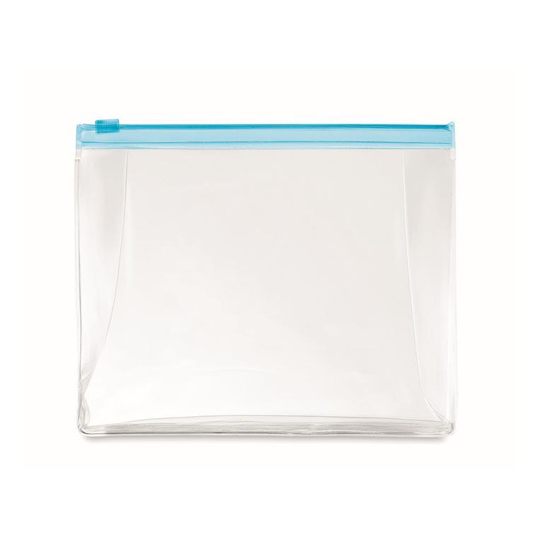 Husă cu fermoar pentru cosmetice COSMOBAG Albastru transparent