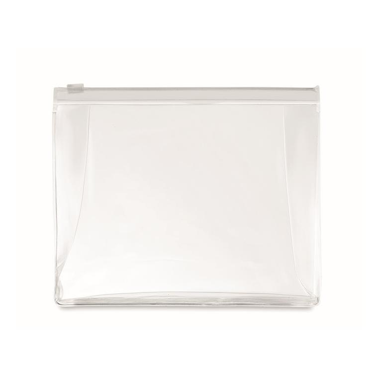 Husă cu fermoar pentru cosmetice COSMOBAG Alb transparent