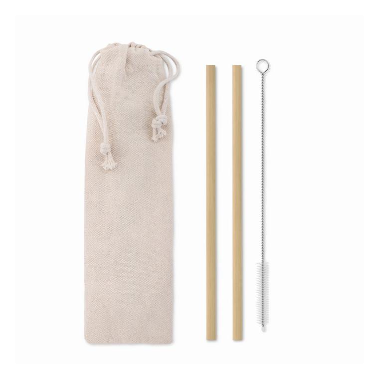 Pai bambus și perie în husă NATURAL STRAW Bej