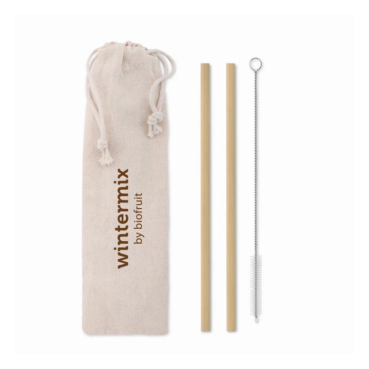 Pai bambus și perie în husă NATURAL STRAW Bej