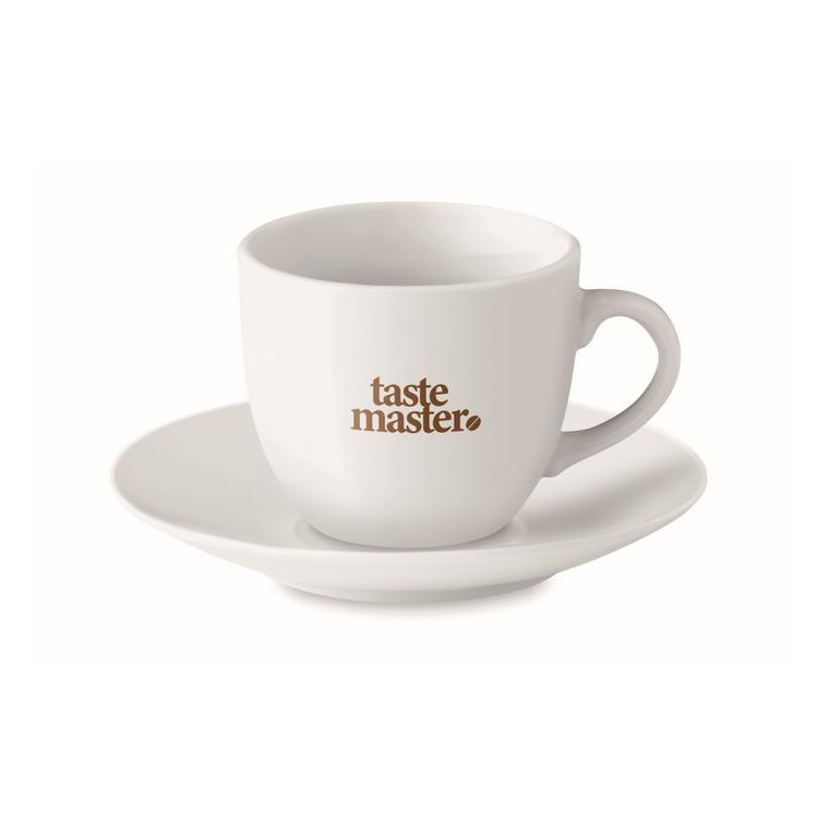 Cană expresso cu farfurioară ESPRESSO Alb