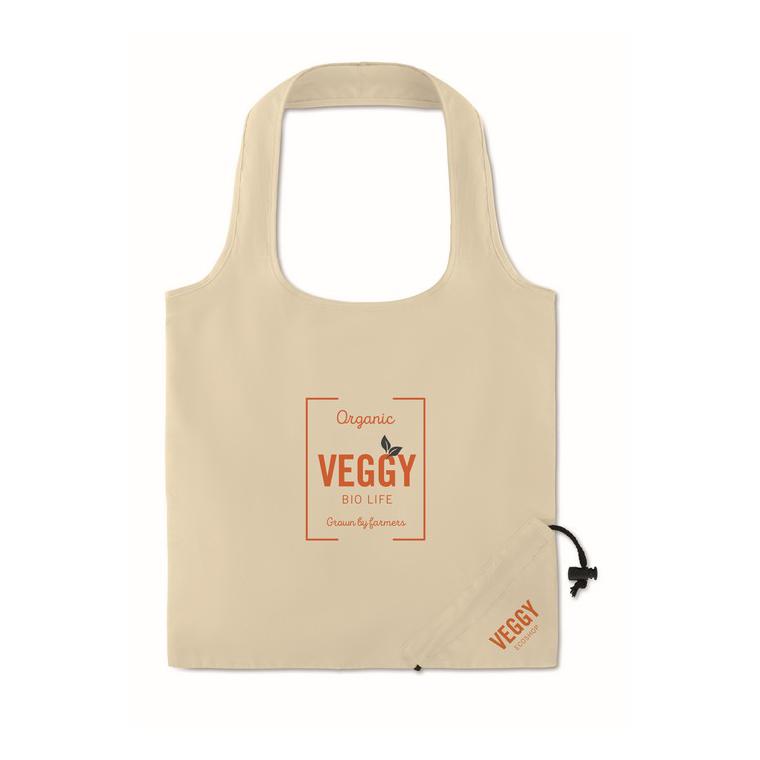 Sacoșă din bumbac pliabil FRESA SOFT Bej