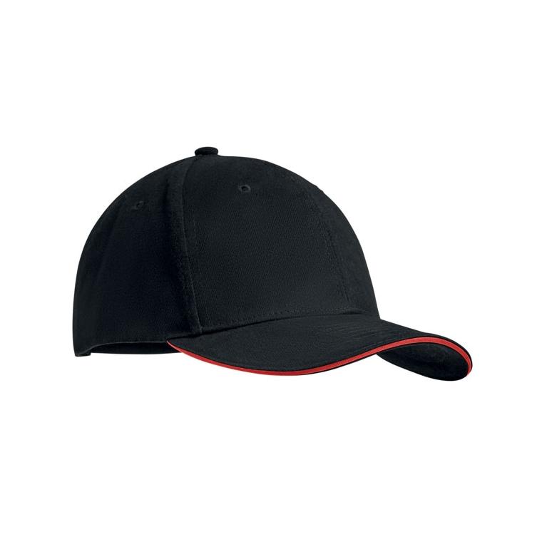 Șapcă baseball din bumbac TEKAPO Negru / Roșu