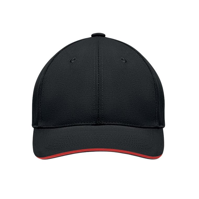 Șapcă baseball din bumbac TEKAPO Negru / Roșu