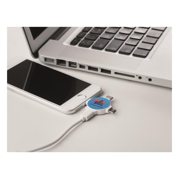 Adaptor cablu, 3 în 1 LIGO CABLE Alb