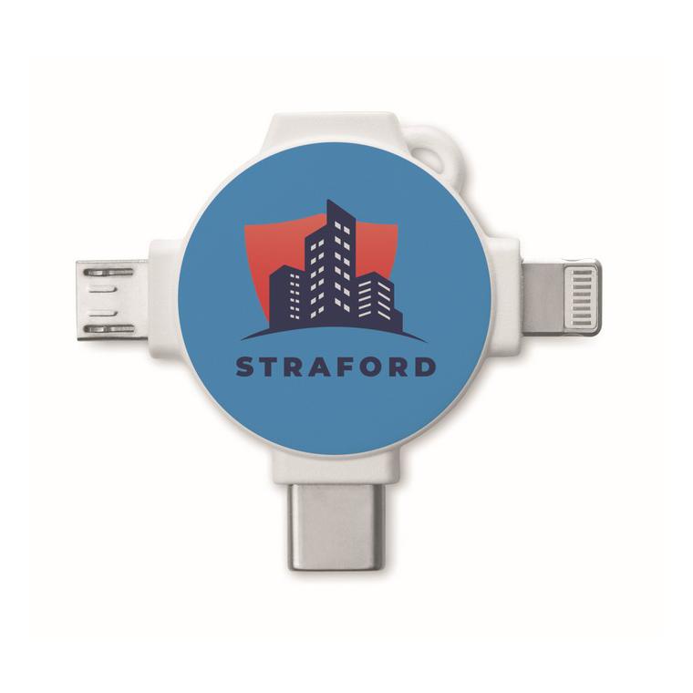 Adaptor cablu, 3 în 1 LIGO CABLE Alb