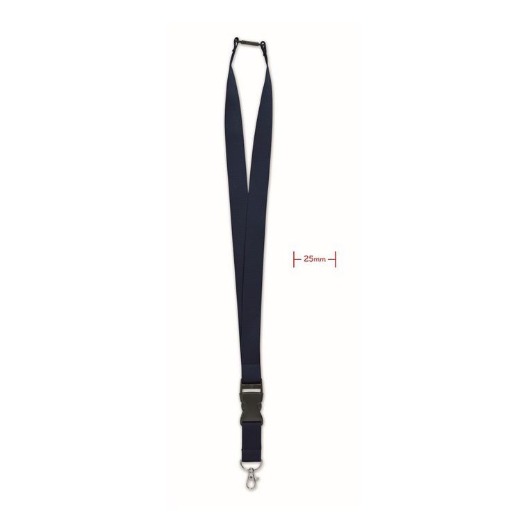 Lanyard, cârlig metalic 25 mm WIDE LANY Albastru