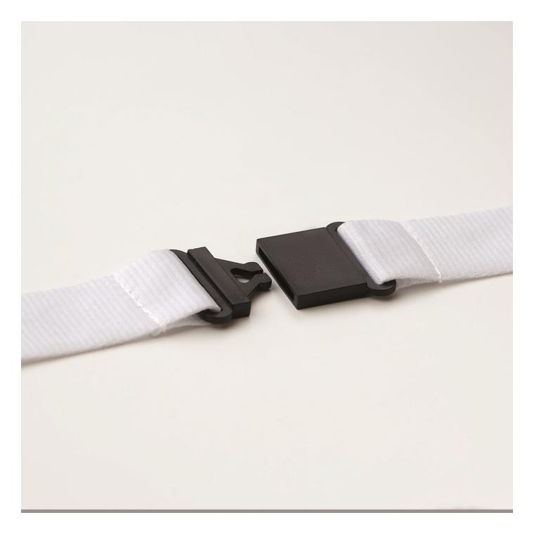 Lanyard, cârlig metalic 25 mm WIDE LANY Alb