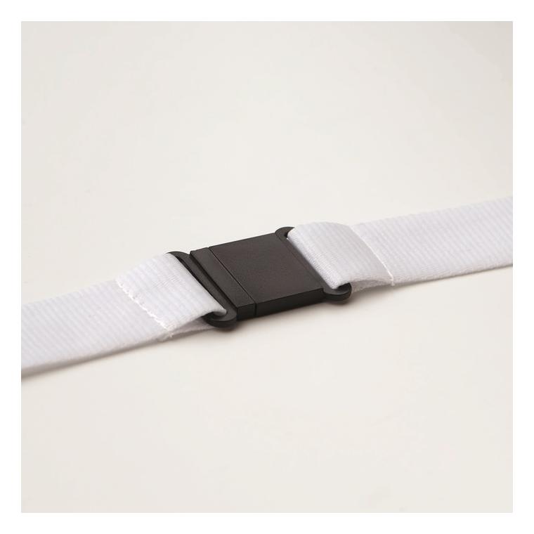 Lanyard, cârlig metalic 25 mm WIDE LANY Alb