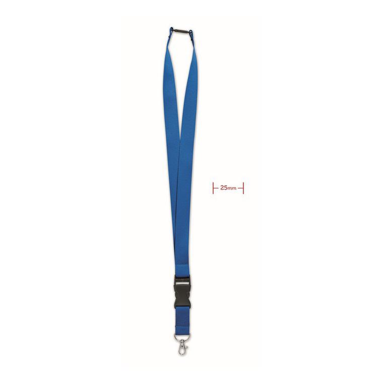 Lanyard, cârlig metalic 25 mm WIDE LANY Albastru regal