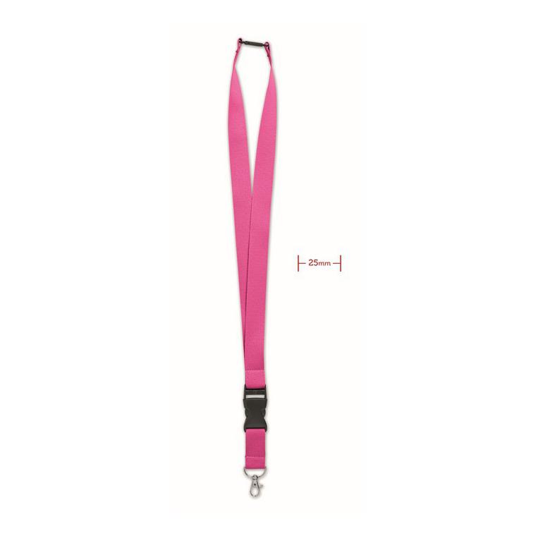 Lanyard, cârlig metalic 25 mm WIDE LANY Fuchsia