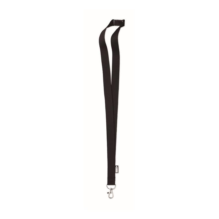 Lanyard din RPET cu carabină LANY RPET Negru