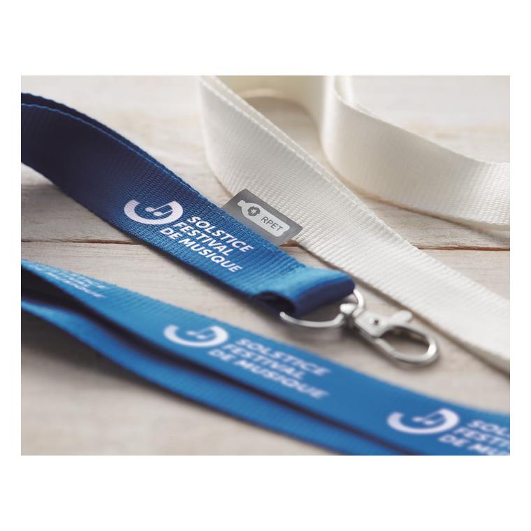 Lanyard din RPET cu carabină LANY RPET Albastru