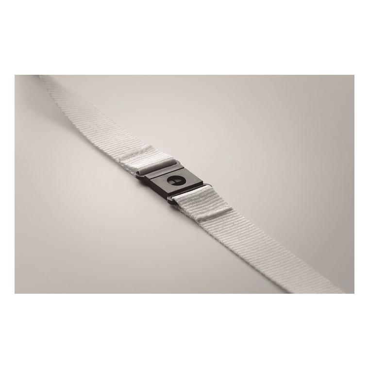 Lanyard din RPET cu carabină LANY RPET Alb
