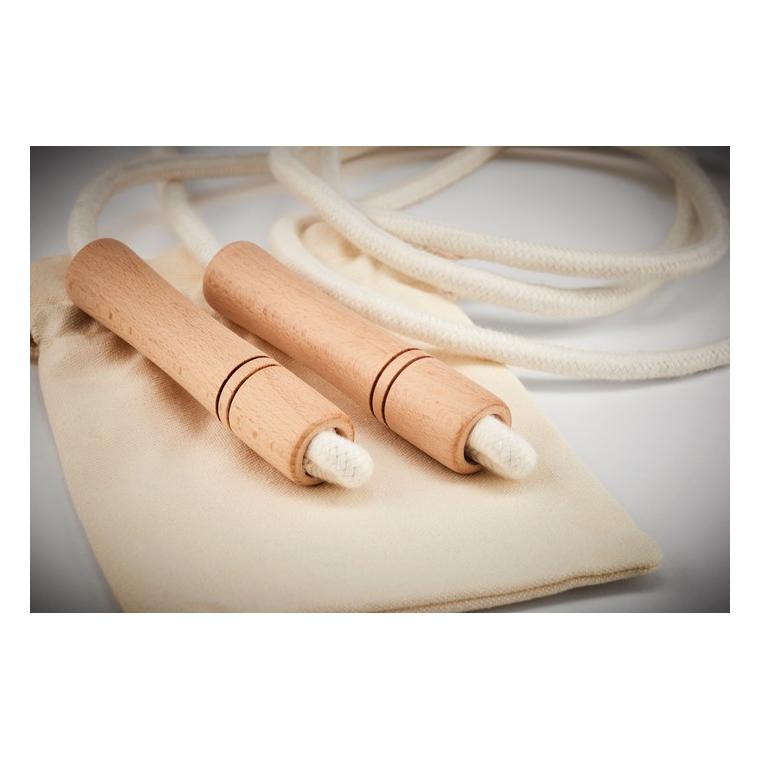 Coardă de sărit din bumbac JUMP Bej