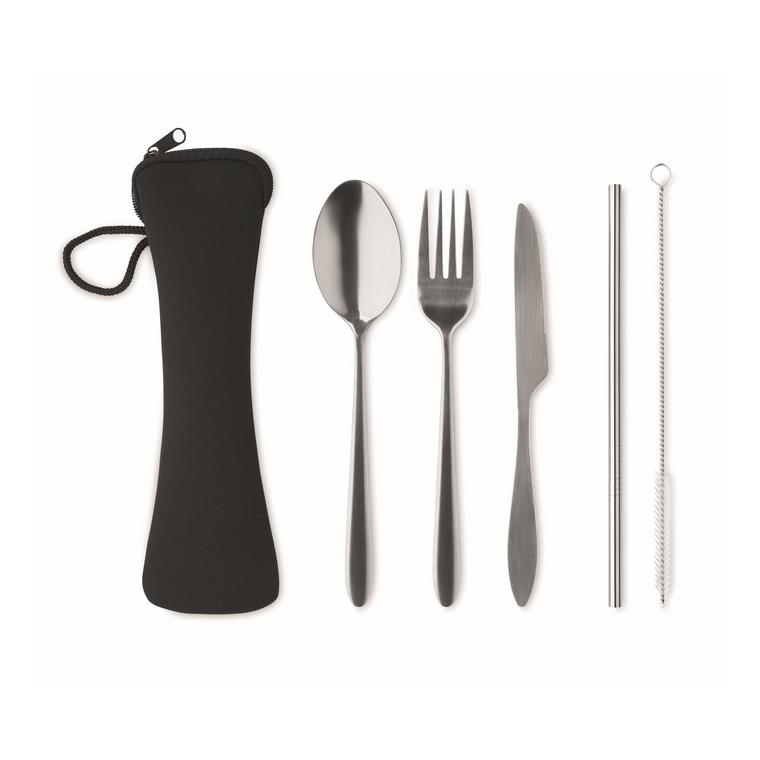 Set de tacâmuri din inox 5 SERVICE Negru