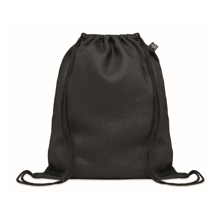 Geantă din cânepă cu șnur NAIMA BAG Negru