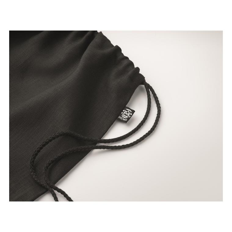 Geantă din cânepă cu șnur NAIMA BAG Negru