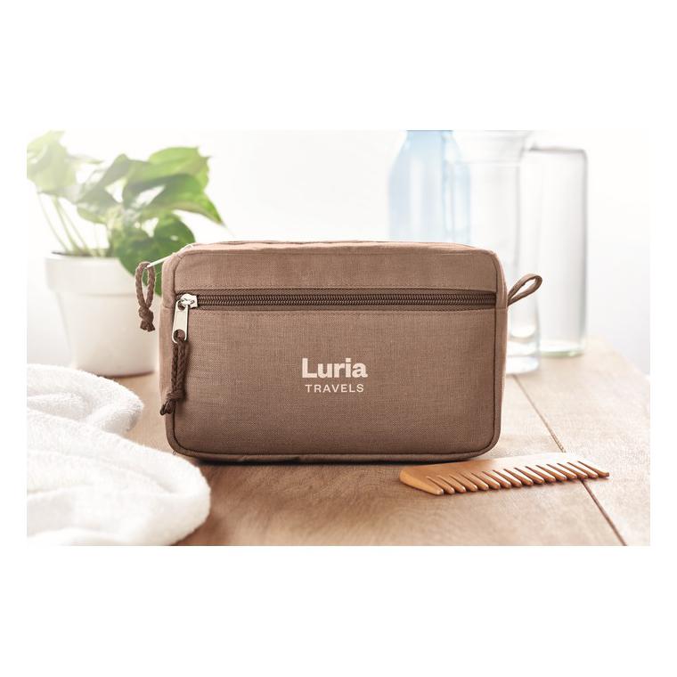 Geantă cosmetice din cânepă NAIMA COSMETIC Maro