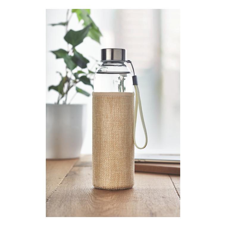 Recipient din sticlă în husă UTAH TOUCH Bej