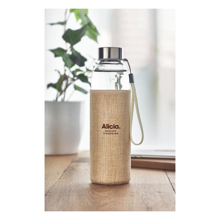 Recipient din sticlă în husă UTAH TOUCH Bej