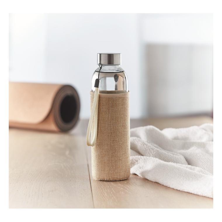 Recipient din sticlă în husă UTAH TOUCH Bej