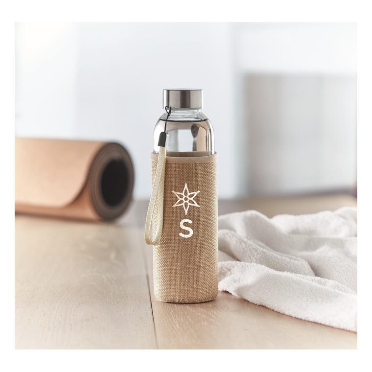 Recipient din sticlă în husă UTAH TOUCH Bej