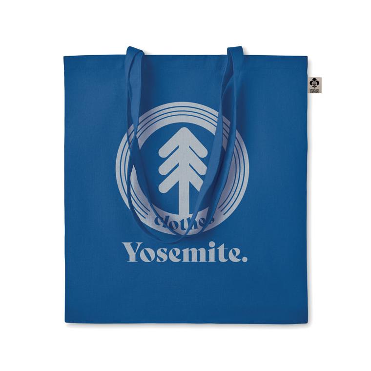 Sacoșă din bumbac organic ZIMDE COLOUR Albastru regal