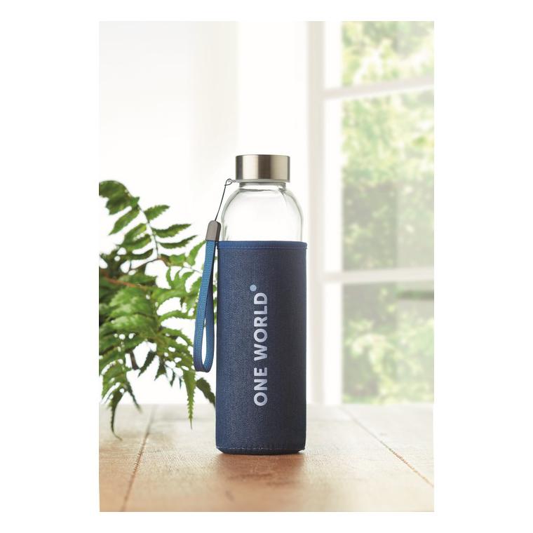 Recipient din sticlă în husă UTAH DENIM Albastru