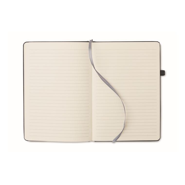 Caiet liniat A5 în PU reciclat BAOBAB Negru