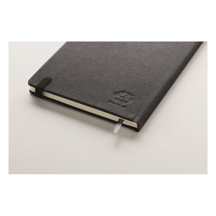 Caiet liniat A5 în PU reciclat BAOBAB Negru