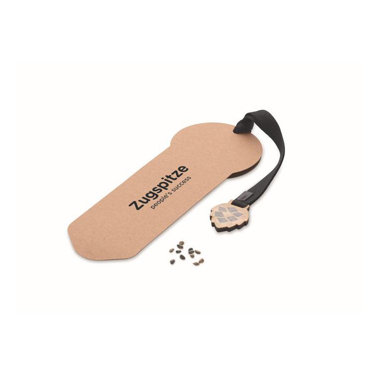Semn de carte cu semințe pin GROWBOOKMARK™ Bej