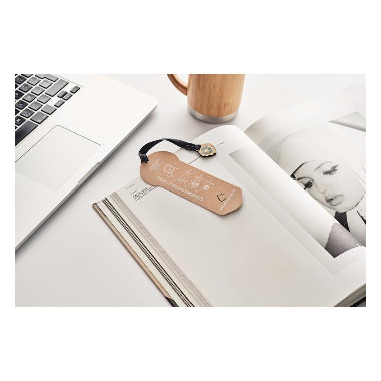 Semn de carte cu semințe pin GROWBOOKMARK™ Bej