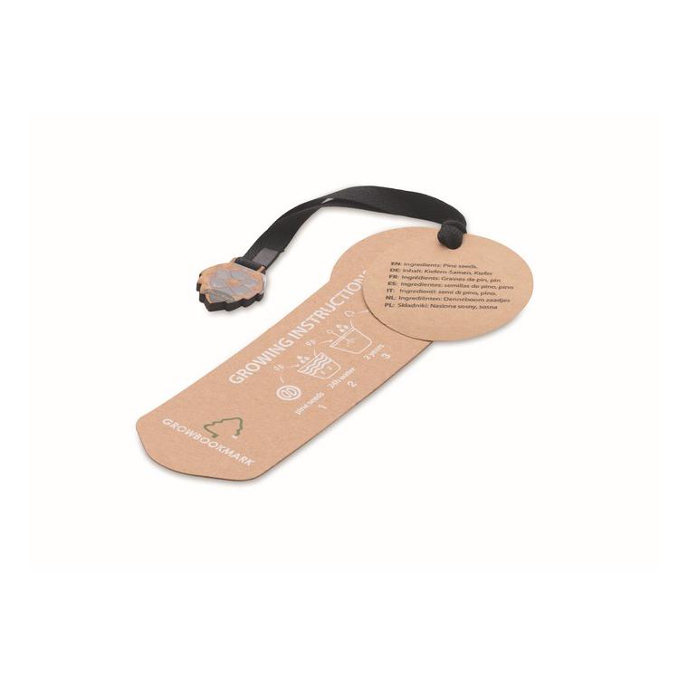 Semn de carte cu semințe pin GROWBOOKMARK™ Bej