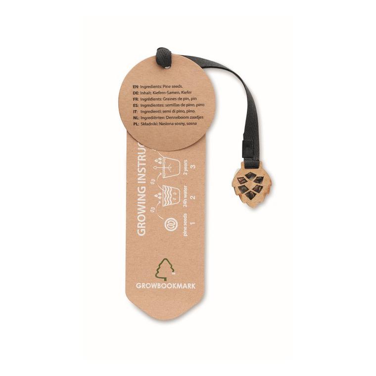 Semn de carte cu semințe pin GROWBOOKMARK™ Bej