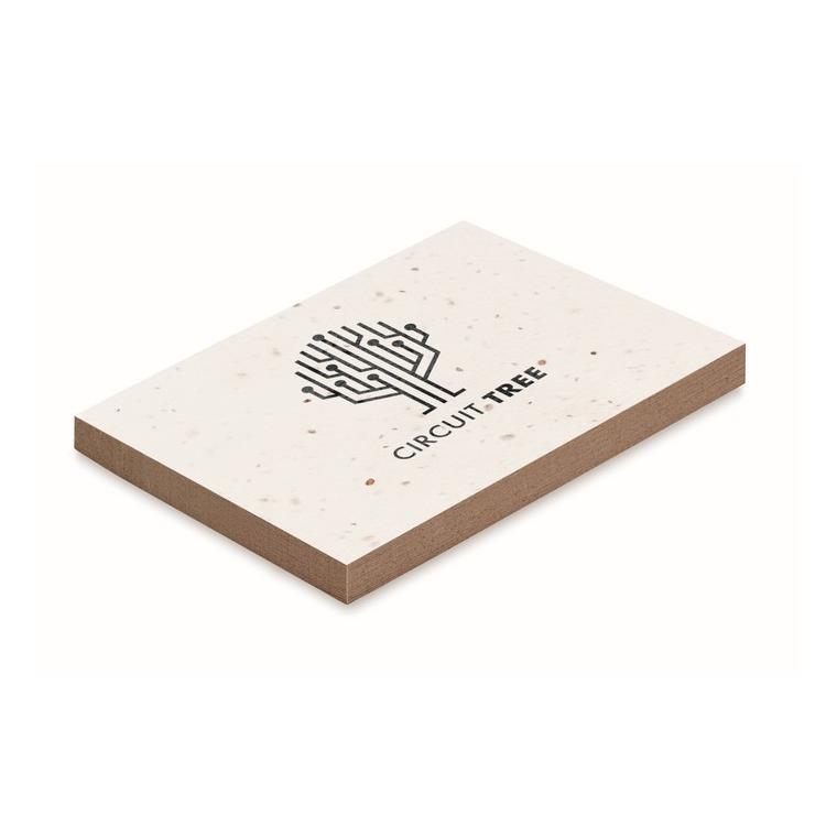 Bloc Memo cu semințe iarbă GROW ME Alb