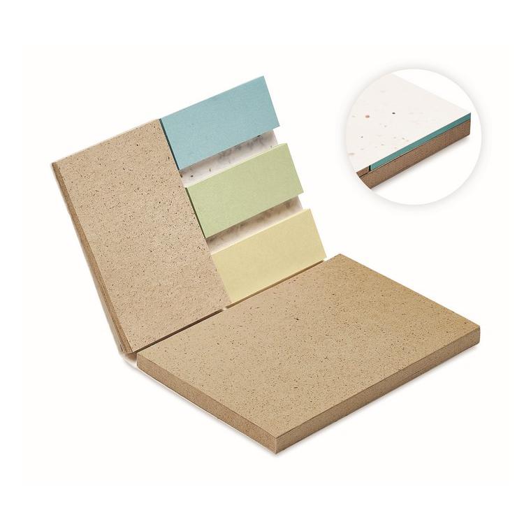 Set Bloc Memo cu semințe iarbă GROW ME Alb