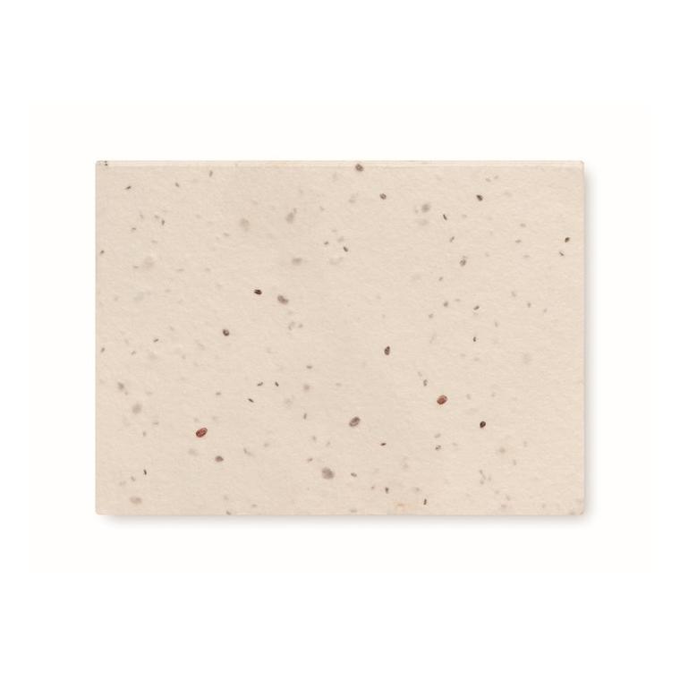 Set Bloc Memo cu semințe iarbă GROW ME Alb