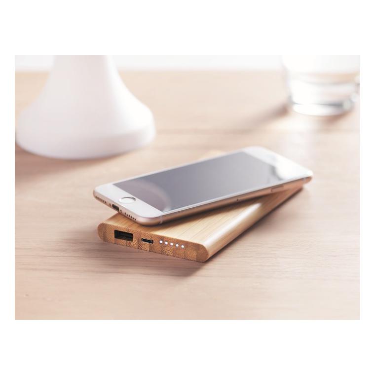 Wireless powerbank în bambus ARENA Natur