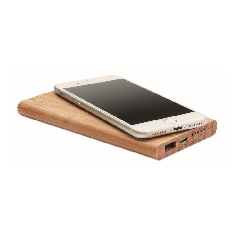 Wireless powerbank în bambus ARENA Natur