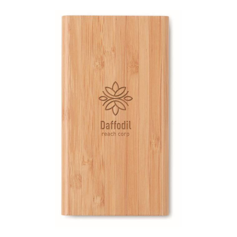 Wireless powerbank în bambus ARENA Natur