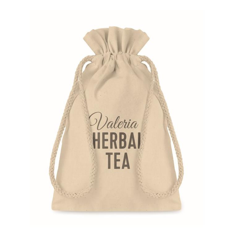 Pungă mică din bumbac cu șnur TASKE SMALL Bej