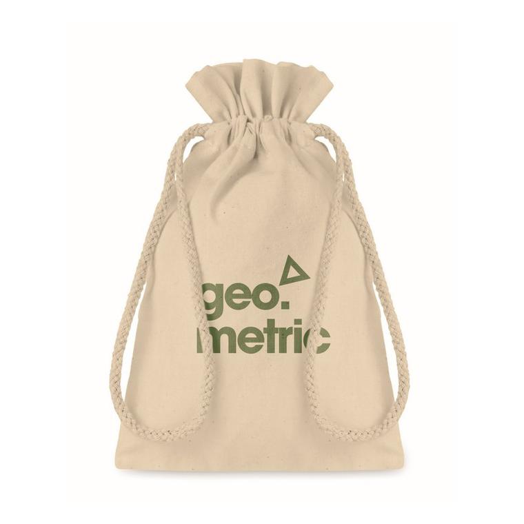 Pungă mică din bumbac cu șnur TASKE SMALL Bej