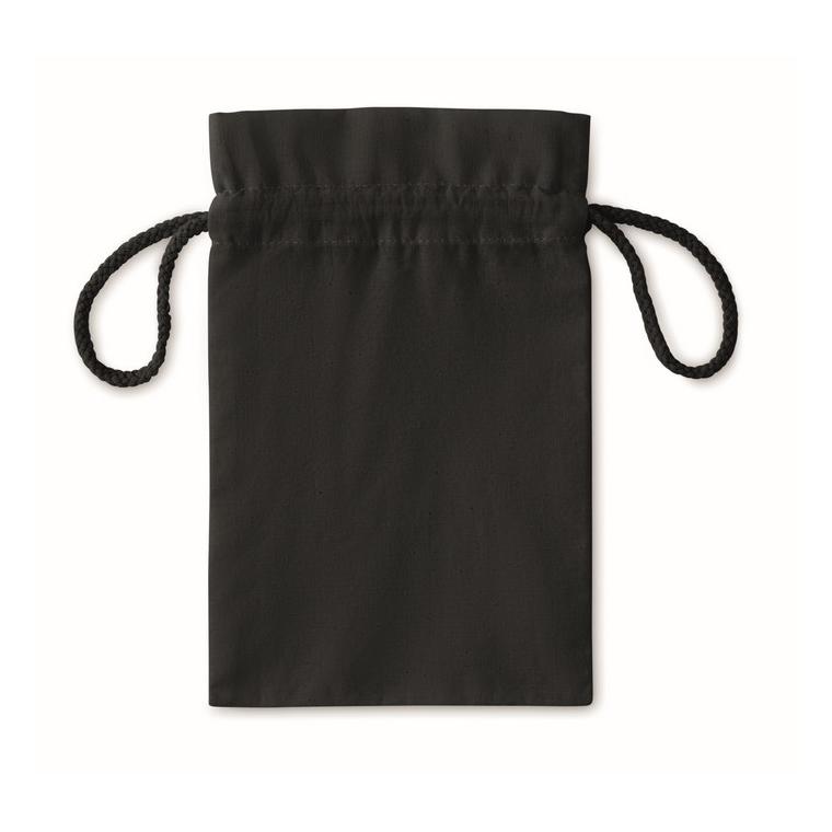 Pungă mică din bumbac cu șnur TASKE SMALL Negru