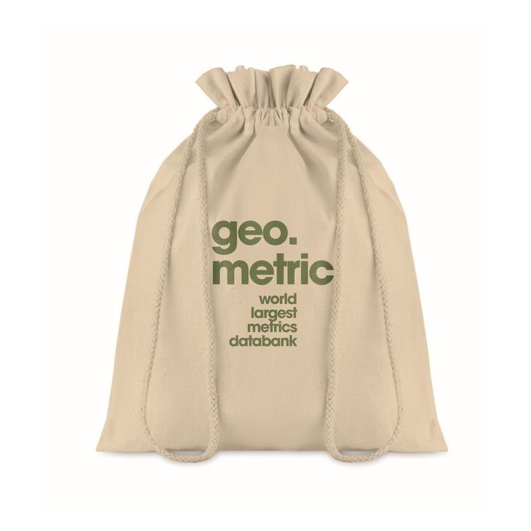 Pungă medie din bumbac cu șnur TASKE MEDIUM Bej