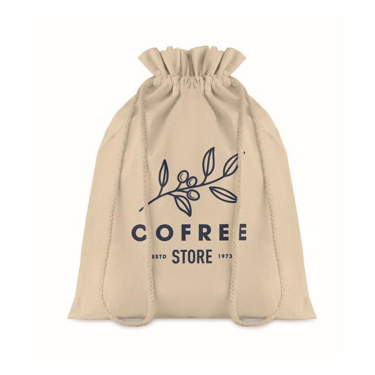 Pungă medie din bumbac cu șnur TASKE MEDIUM Bej