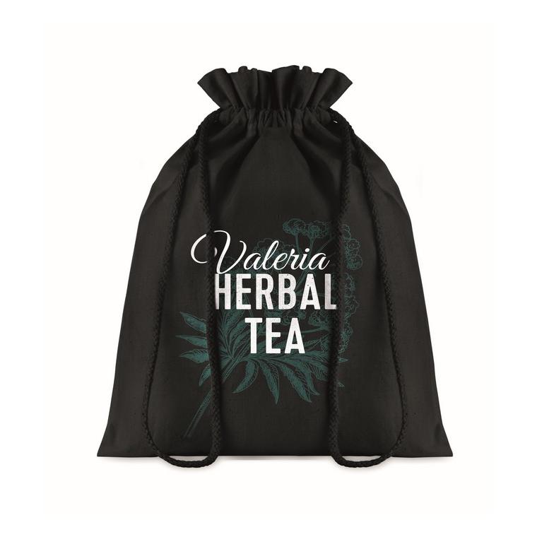 Pungă medie din bumbac cu șnur TASKE MEDIUM Negru