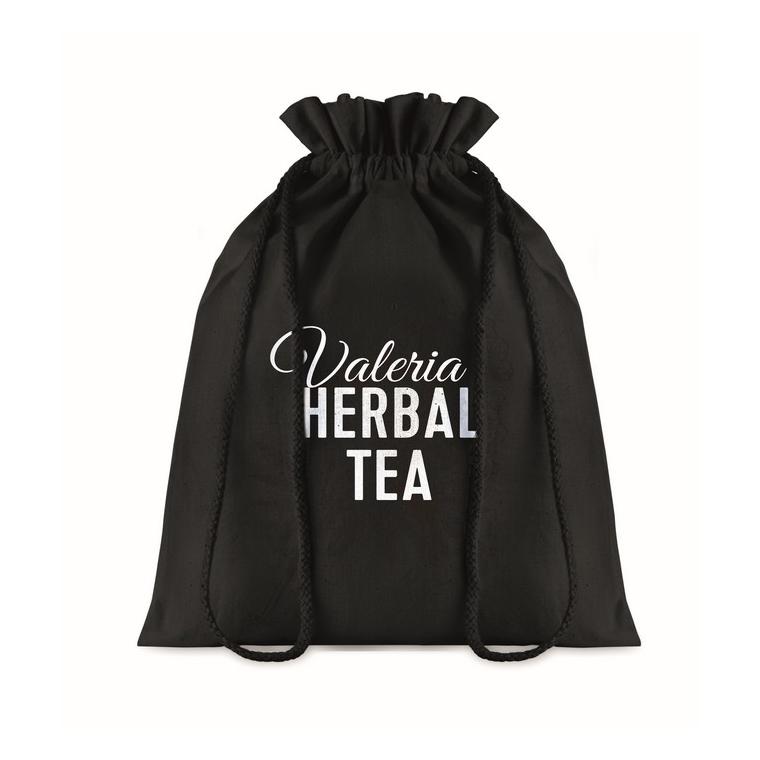 Pungă medie din bumbac cu șnur TASKE MEDIUM Negru