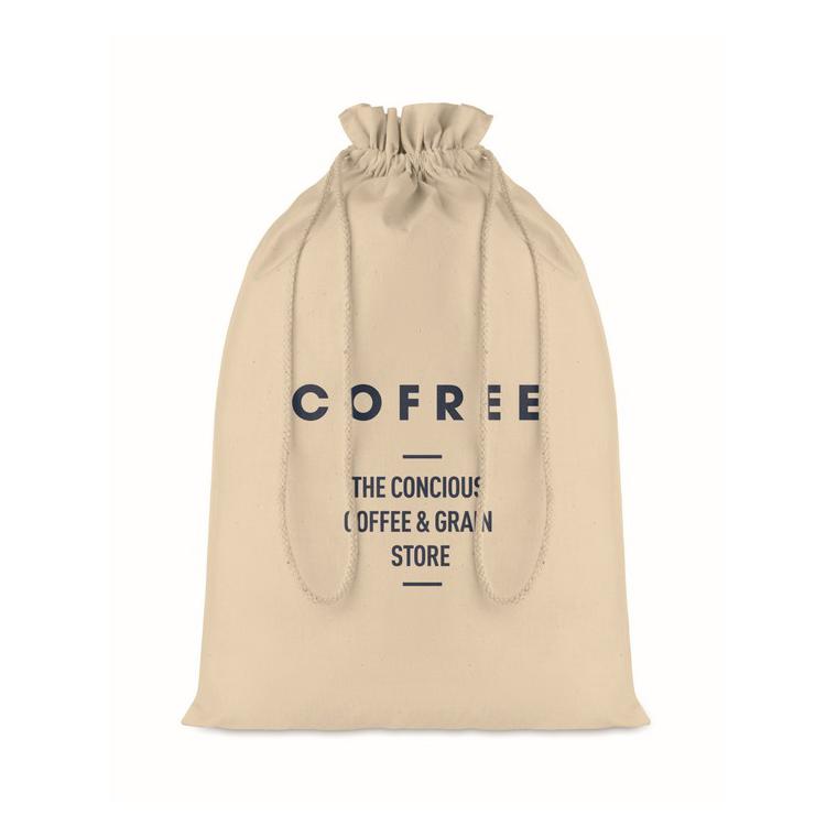 Pungă mare din bumbac cu șnur TASKE LARGE Bej